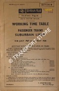 Working Time Table of Passenger Trains - Section B - South Western Division Suburban Lines, 10th July 1967 to 5th May 1968 or until further notice by British Railways Southern Region